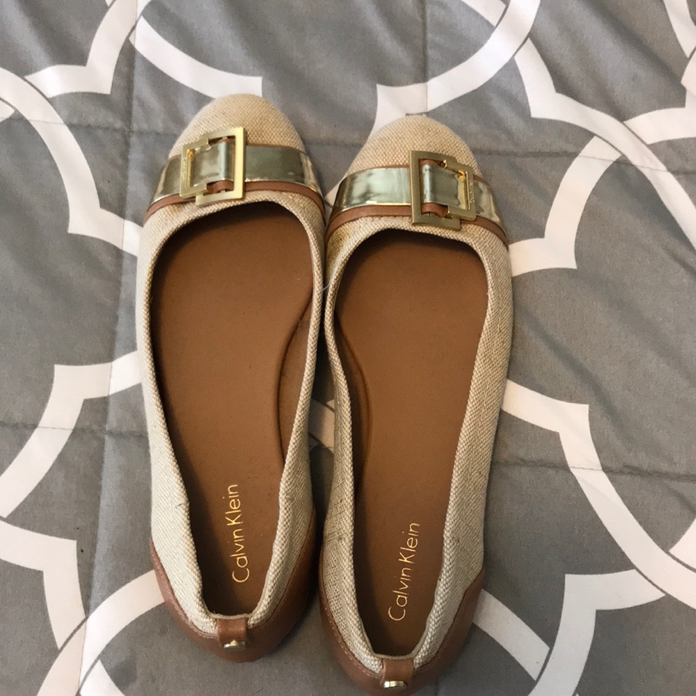 Calvin Klein Metallic flats